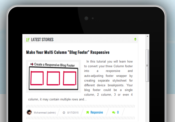 left aligned responsive thumbnail image