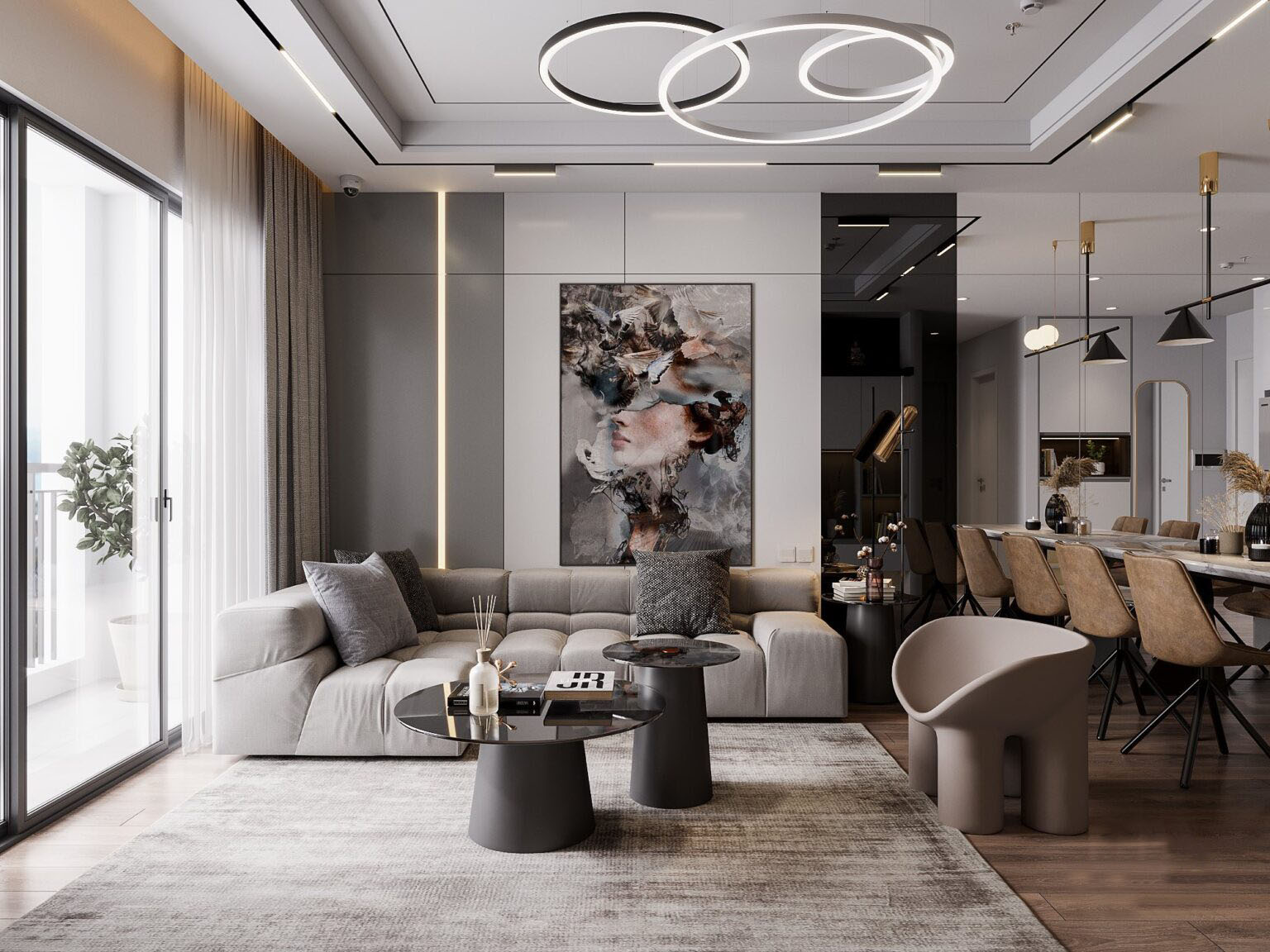 Cách thiết kế phòng khách theo phong cách đương đại đẹp và sang trọng