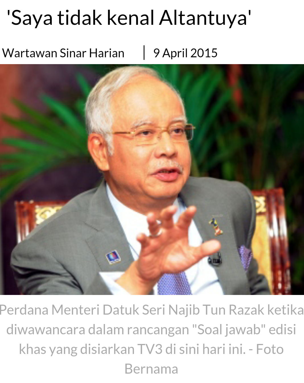 Malaysians Must Know the TRUTH: Najib - Saya Tak Kenal 