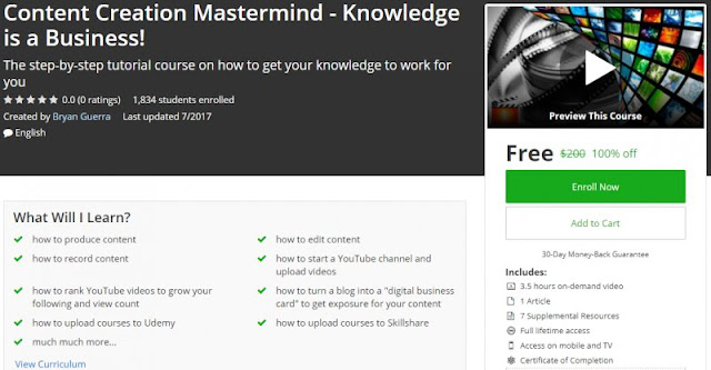 [100% Off] Content Creation Mastermind - Knowledge is a Business!| Worth 200$