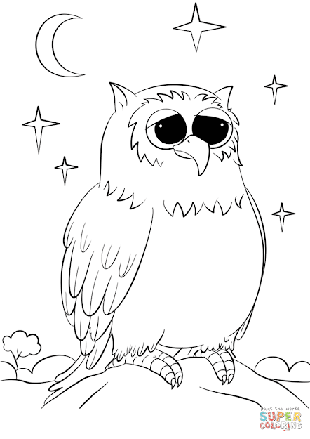 Click The Cute Cartoon Owl Coloring Pages To View Printable Version Or Color  It Online Patible With Ipad And Android Tablets