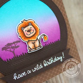 Sunny Studio Stamps: Stitched Semi-Circle Dies Savanna Safari Birthday Card by Vanessa Menhorn