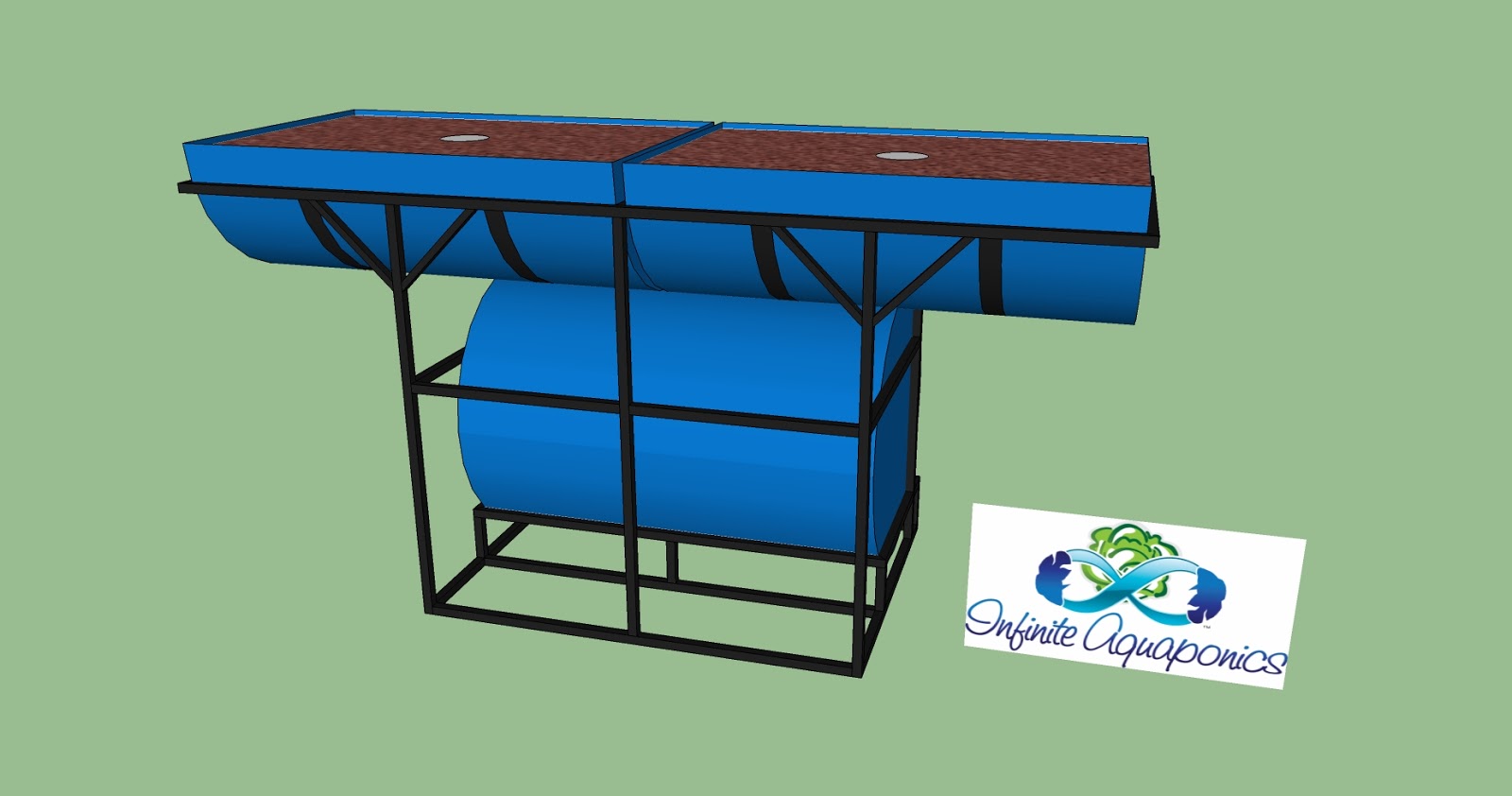 Infinite Aquaponics: SketchUp Archive [double 55 gallon poly system]