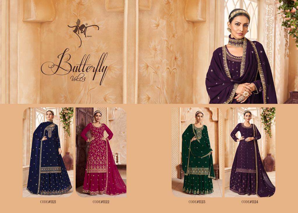 Butterfly Vol 3 Radha Trendz Georgette Embroidery Work Lehenga Style Suits