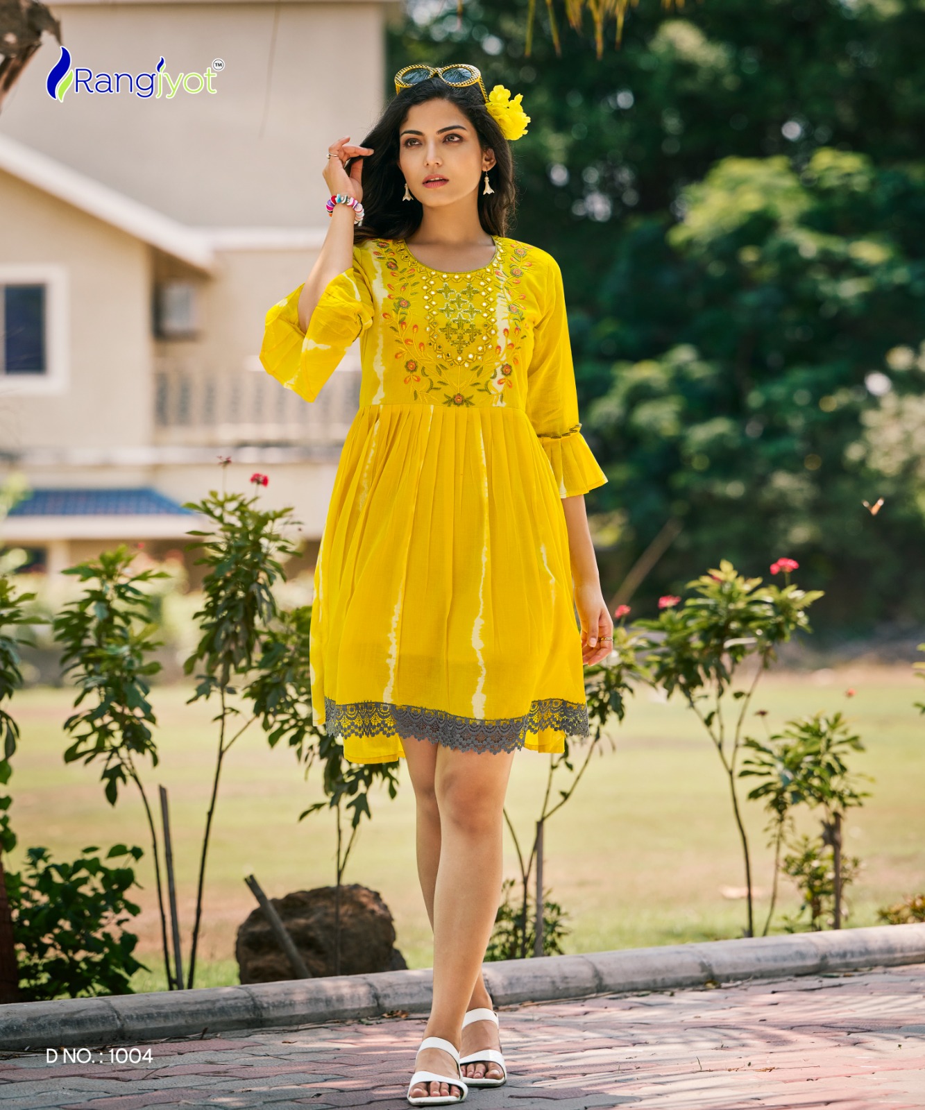 Rich Girl Rangjyot Cotton Mull Handwork Midi Dress