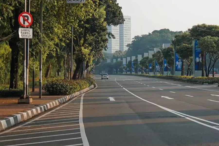 Keadaan Jalan Lengang Jakarta Saat Hari Lebaran