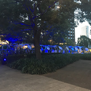 Tokyo Midtown Roppongi foot bath art blue event