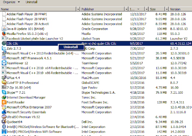 Cách gỡ bỏ cốc cốc hoàn toàn trên windows 7, 8, 10 mới nhất b