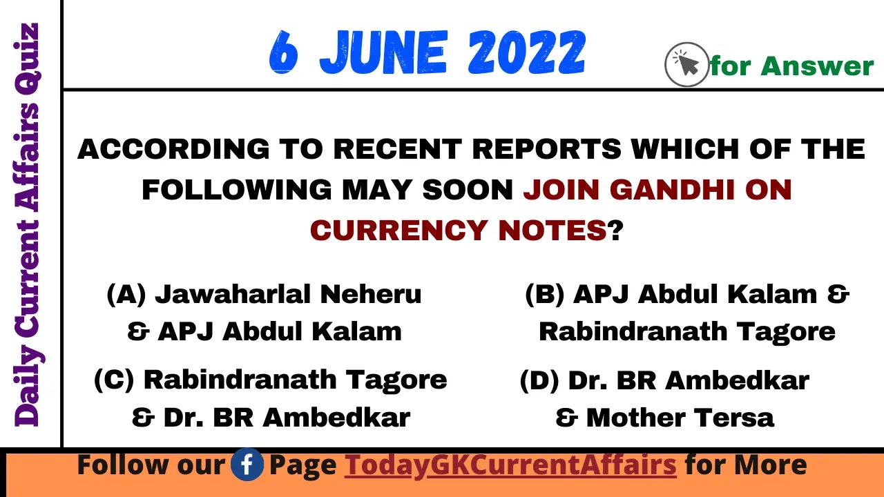 Today GK Current Affairs on 6th June 2022