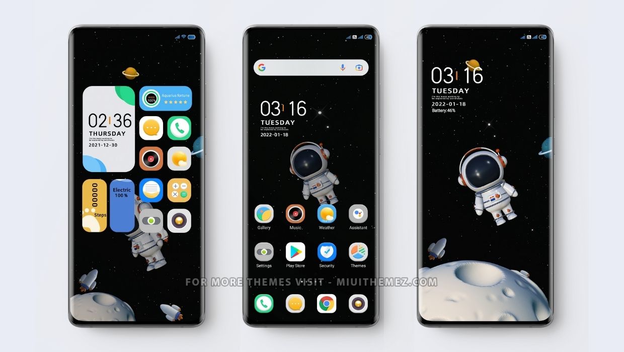 Rotating Astronaut MIUI Theme