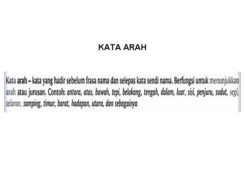 Bahasa Melayu Tingkatan 2: KATA ARAH