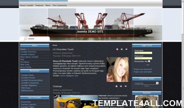 Blue Ship Business Black Joomla Template