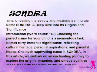 meaning of the name "SONDRA"