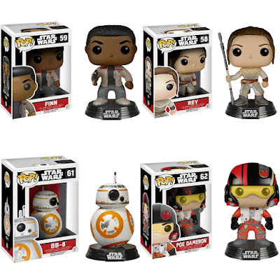 Star Wars: The Force Awakens Pop! Vinyl Figure Series by Funko - Finn, Rey, BB-8 & Poe Dameron