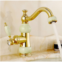  Short Gold Single Handle Brass Marble Designer Kitchen Faucet