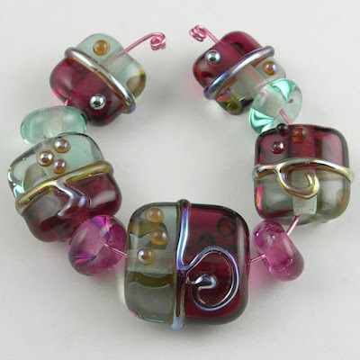 Reichenbach RL4015 Aqua Lampwork Glass Beads