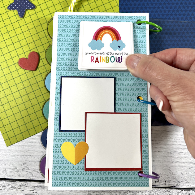 Toddler Scrapbook Album Page with hearts and rainbows