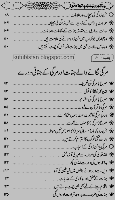 Contents of the Urdu book Jinnati Aur Shaitani Chalon Ka Torr