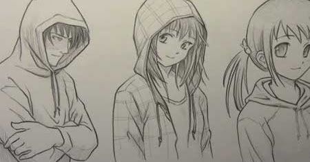 Hooded Anime Boy How to Draw Hoodies 3 Different Ways Video Lessons of 