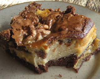 Pastel de brownie y tarta de queso, receta