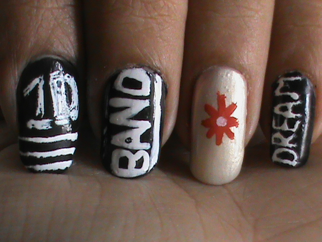 Easy nail art designs for beginners to do at home: One Direction Nails 