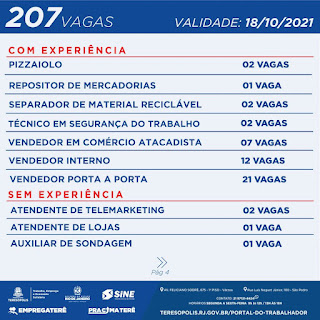 Programa ‘Emprega Terê’ divulga 207 vagas de emprego no SINE Teresópolis