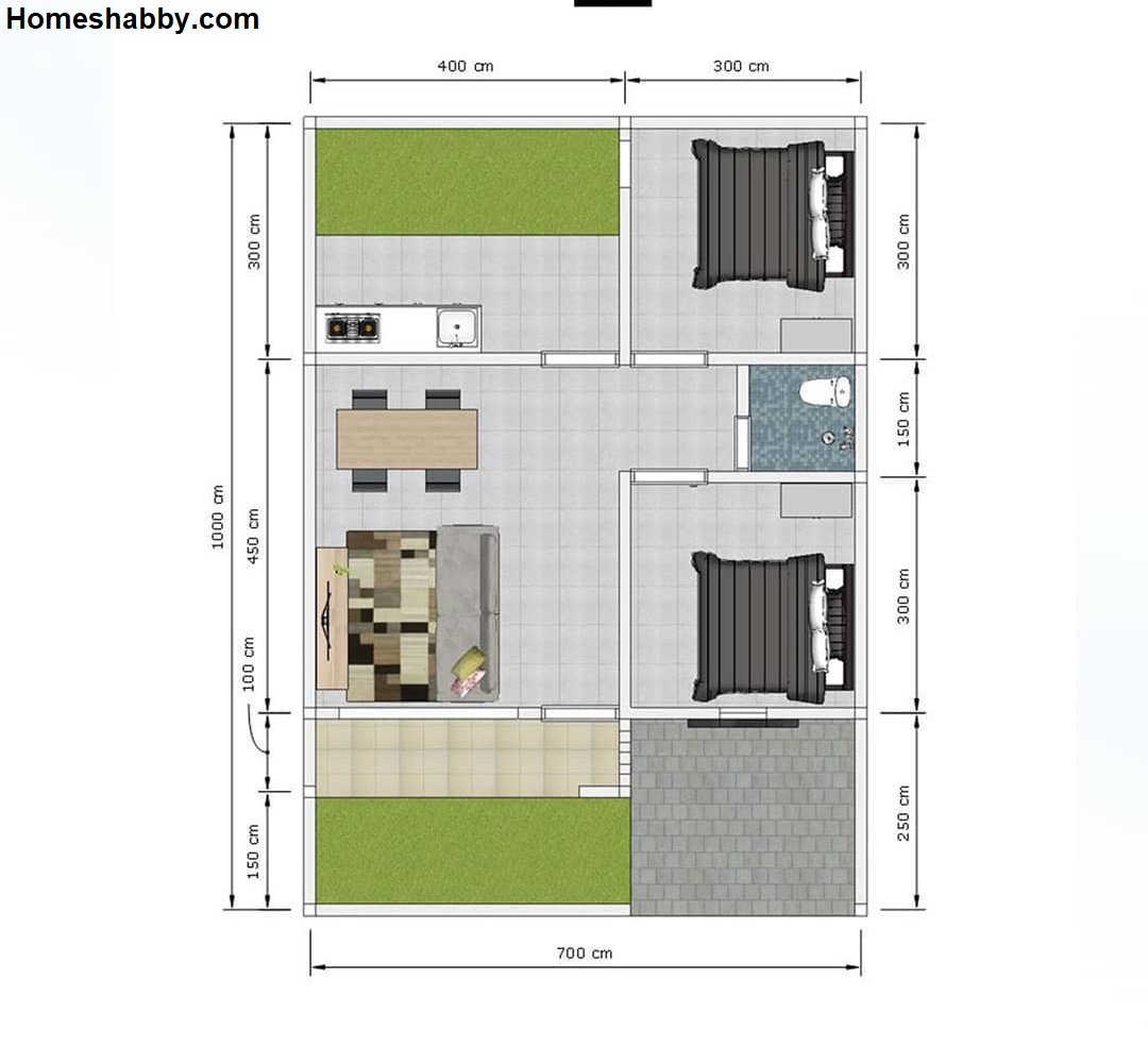 Desain Dan Denah Rumah Minimalis Ukuran 7 X 10 M Terbaru Dengan Tampilan Lebih Simple Nan Elegant Homeshabbycom Design Home Plans