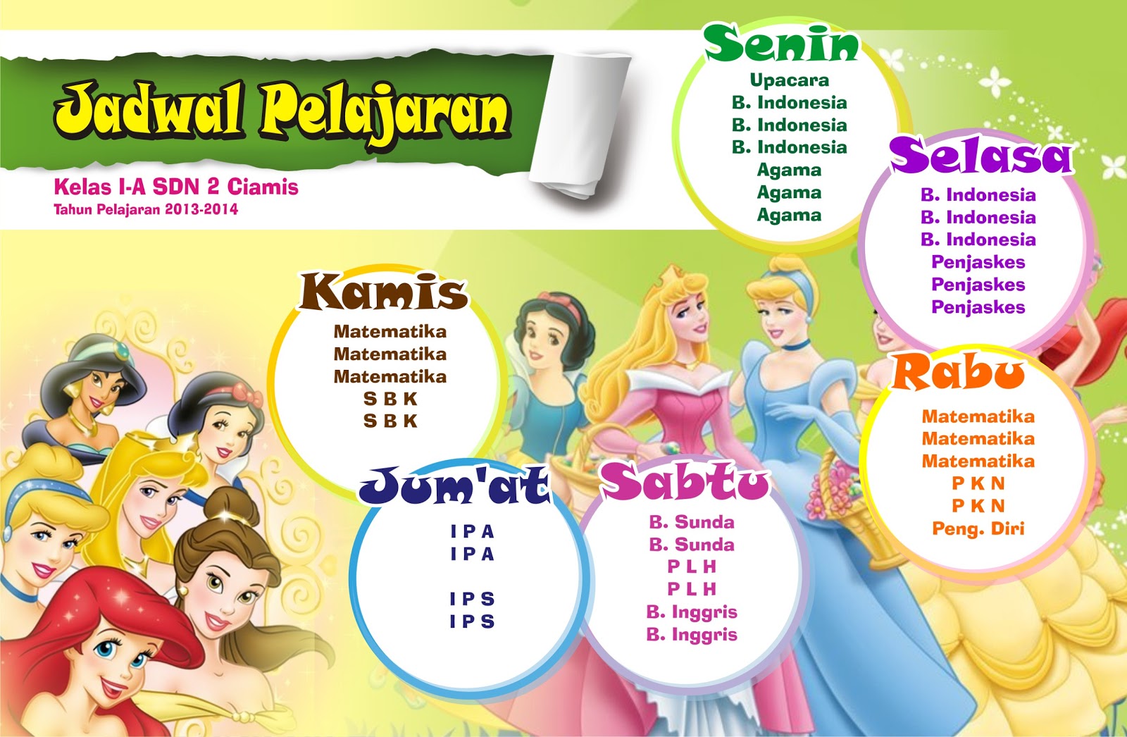 TEMPLATE JADWAL PELAJARAN