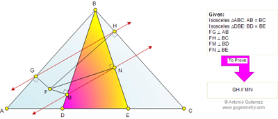  Problem 606: Isosceles Triangles, Perpendicular and Parallel Lines.