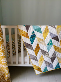 Herringbone baby quilt