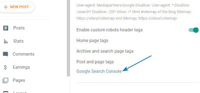 Blogger Google Search Console