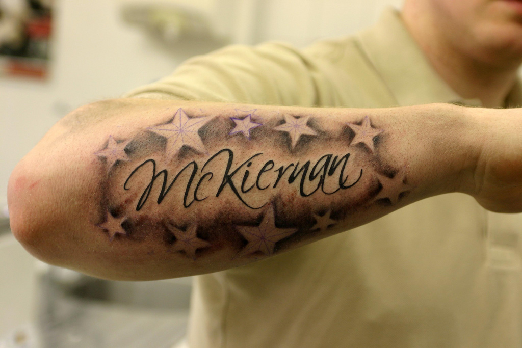 lettering tattoos for men