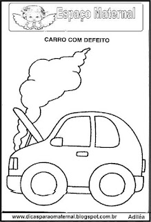 Desenho de carro com defeito para colorir