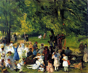 c1905 May Day, Central Park oil on canvas 63.8 x 76.8 cm (may day central park oil on canvas )