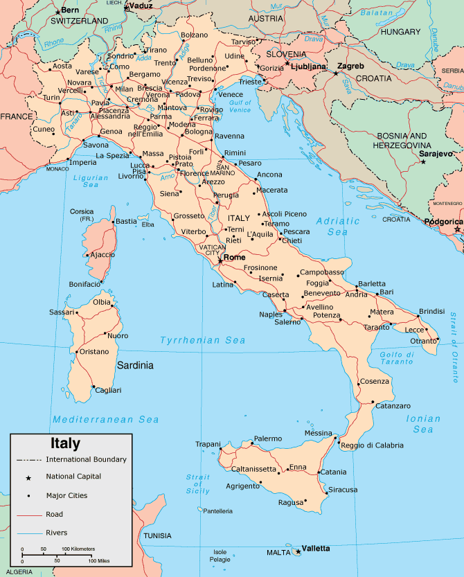 Mapa de Italia Ciudades