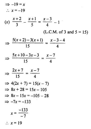 Selina Concise Mathematics Class 8 ICSE Solutions Chapter 14 Linear Equations in one Variable
