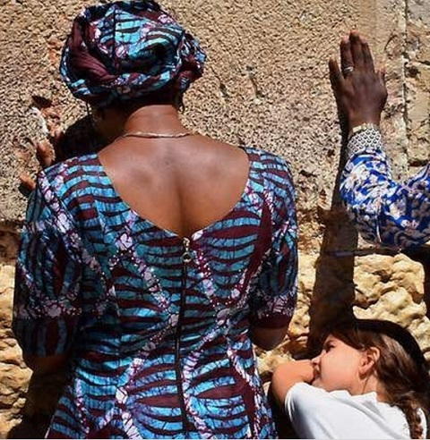 Acting President’s Wife, Dolapo Osinbajo Prays for Nigeria at the Wailing Wall in Jerusalem