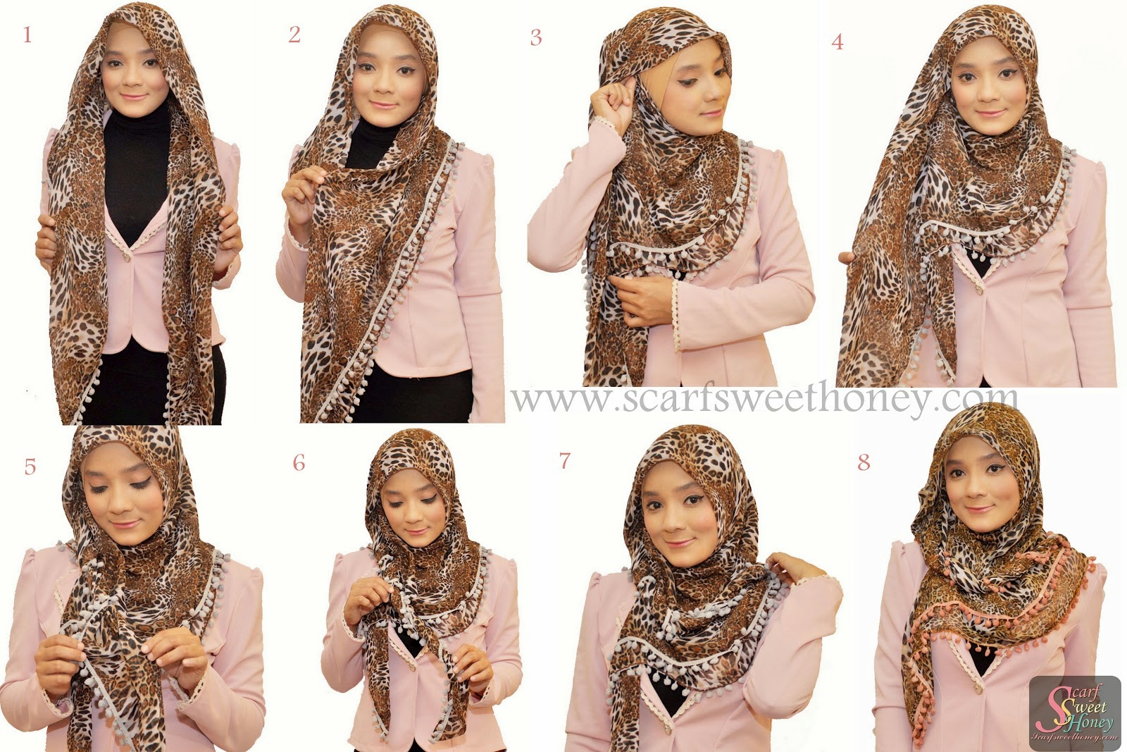 25 Gambar Lengkap Tutorial Jilbab Segi Empat Licin Paling Lengkap