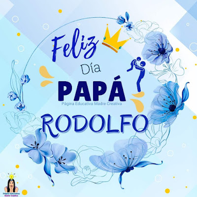 Solapín Feliz Día del Padre - Nombre Rodolfo para imprimir gratis