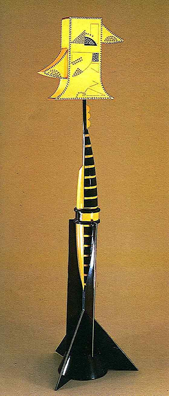 an unusual yellow and black modern 1930s floor lamp photograph