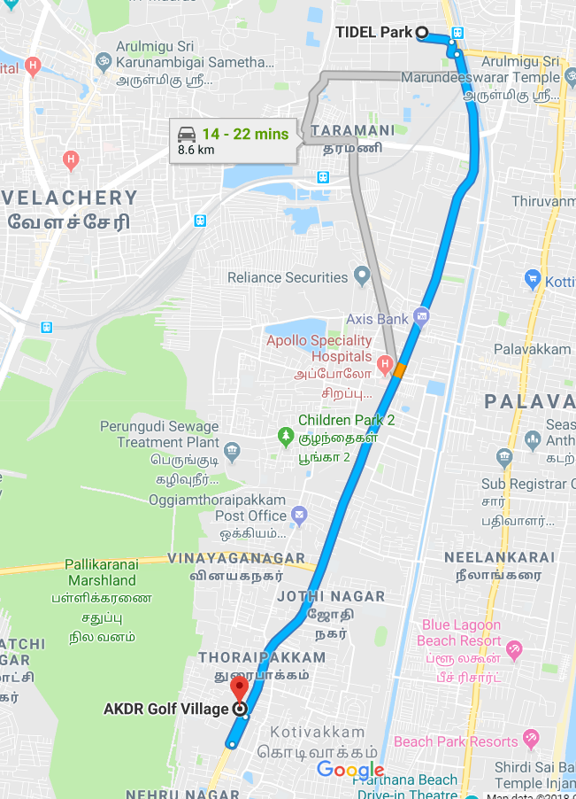 TIDEL Park to AKDR - Share Auto Routes - Chennai