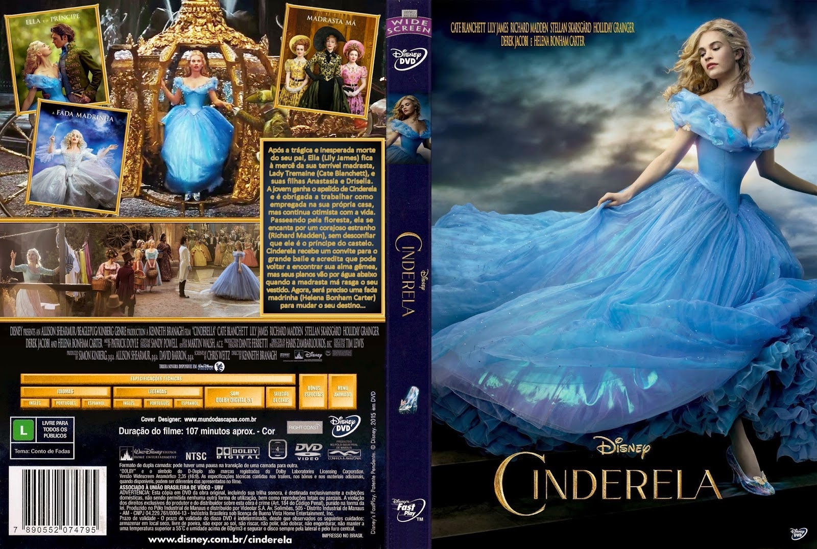 Cinderela (2015) - Filme DVD Capa