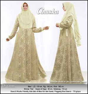 Gamis Muslimah Cantik Anuska Syar'i Bahan Uragiri