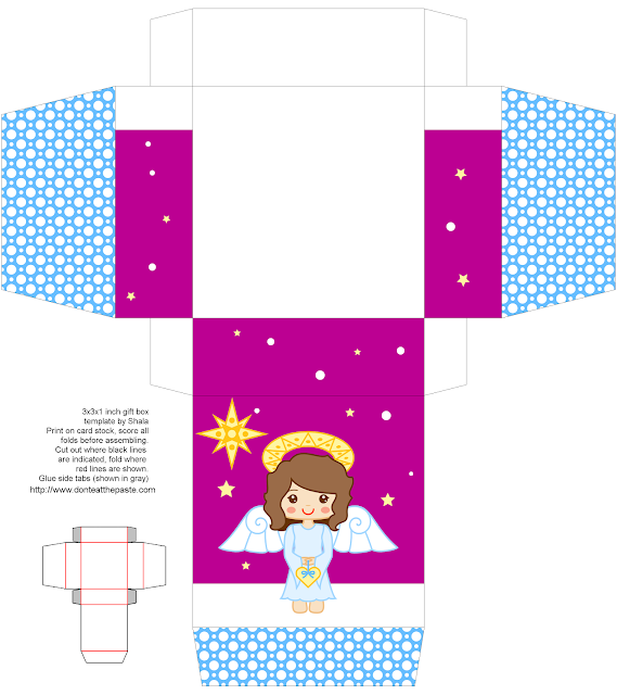 Cute Angels Free Printable Boxes.