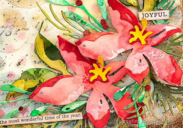 Layers of ink - Christmas Flower Mixed Media Canvas tutorial by Anna-Karin Evaldsson.