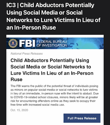 FBI Issues Social Media or Network Warnings.