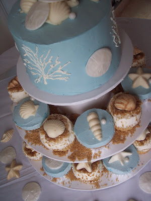 Beach Wedding Cupcake Tower Topsail Island