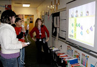 teacher and students using wii in the classroom