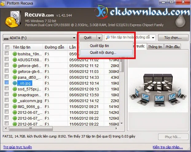 ckdownload.com, Recuva Professional 1.51 Full - khôi phục dữ liệu dễ dàng nhanh chóng
