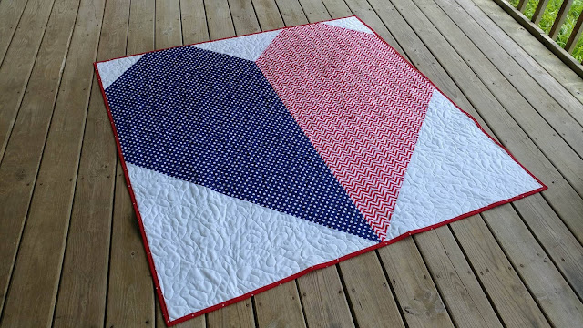 Red, white, and blue heart quilt for USS Fitzgerald